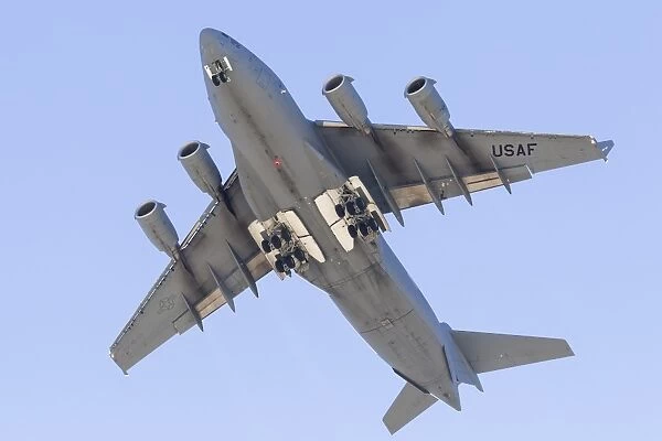 A U. S. Air Force C-17 Globemaster III transport aircraft