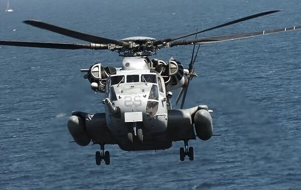 A U. S. Marine Corps CH-53E Super Stallion helicopter
