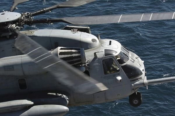 A U. S. Marine Corps CH-53E Super Stallion helicopter