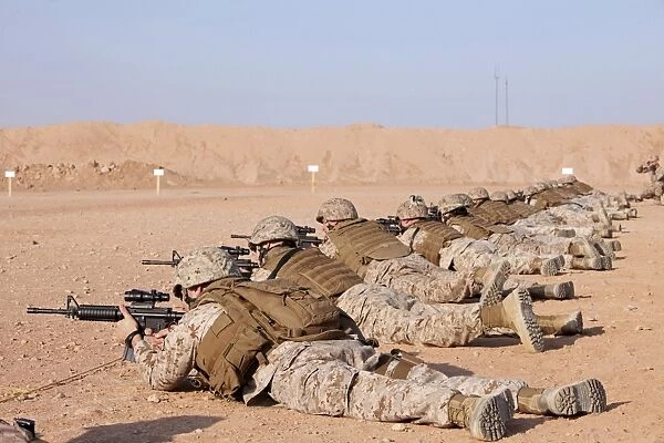 U. S. Marines conduct a battlefield zero at Camp Leatherneck