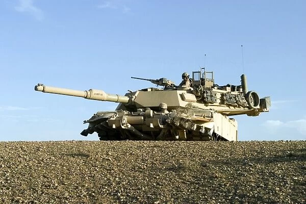 U. S. Marines provide security in an M1A1 Abrams tank