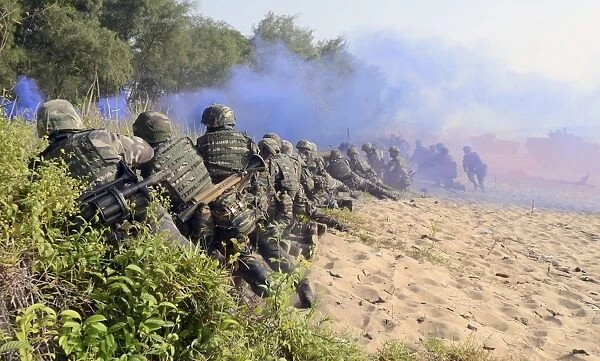 U. S. Marines and the Royal Malaysian Army conduct an amphibious raid exercise