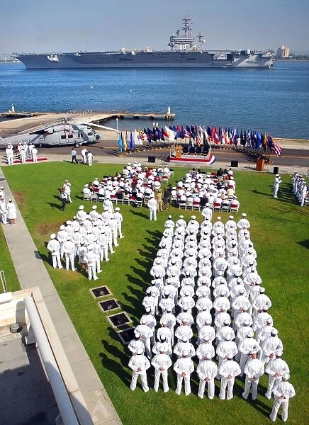 U. S. Navy Sailors attend an establishment ceremony