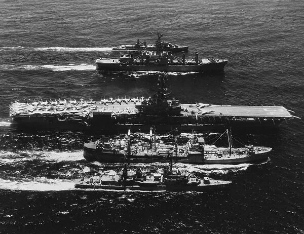 U. S. Navy Seventh Fleet ships replenishing in the South China Sea