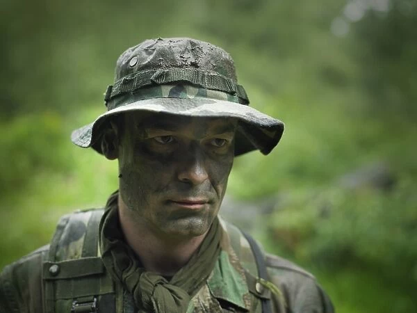 U. S. Special Forces soldier with camouflage face paint