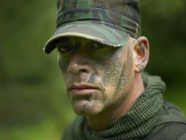 U. S. Special Forces soldier with camouflage face paint
