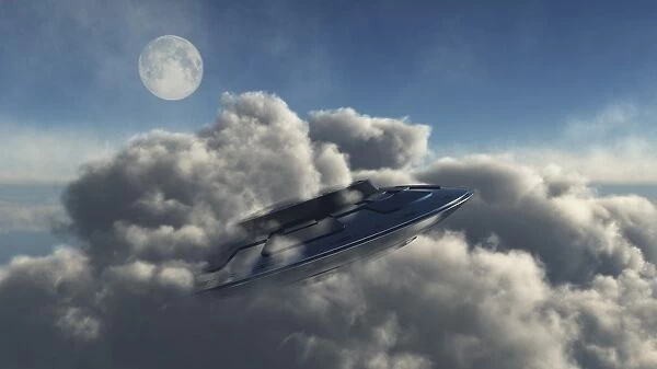 A UFO hiding in a dense cloud formation