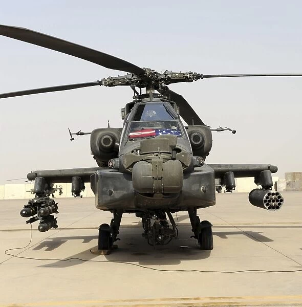 Front view of an AH-64D Apache Longbow
