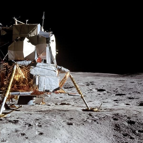 View of the Apollo 14 Lunar Module on the moon