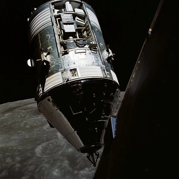 View of the Apollo 17 Command and Service Modules in lunar orbit