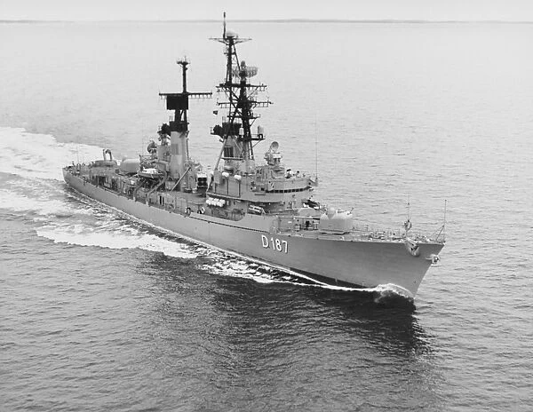 The West German Navy guided missile destroyer Rommel, 1970