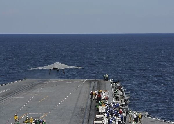 An X-47B Unmanned Combat Air System launches from USS George H. W. Bush