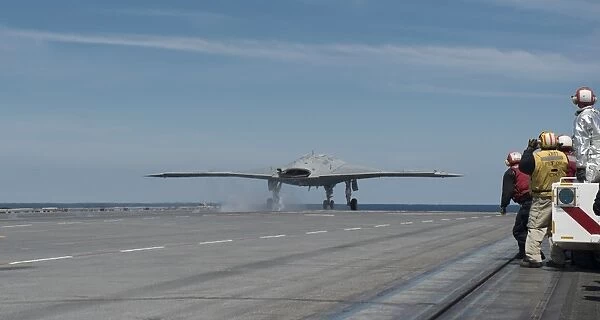 An X-47B Unmanned Combat Air System launches from USS George H. W. Bush