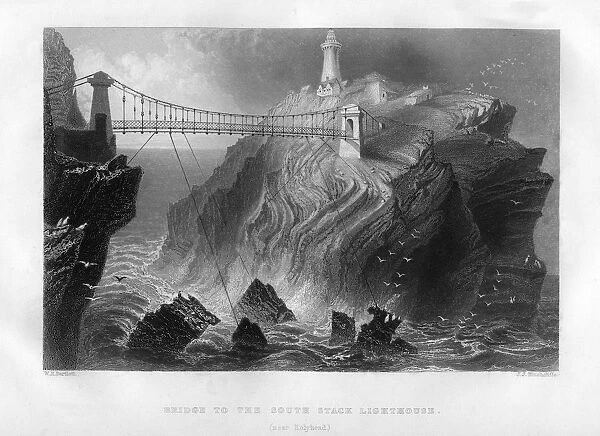 Bridge to the South Stack Lighthouse, near Holyhead, 1886. Artist: J J Hinchcliffe
