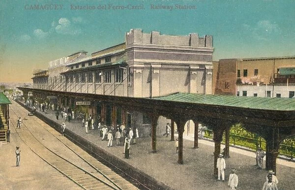 Camaguey. Estacion del Ferro-Carril. Railway Station, Cuba, c1910s