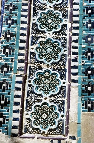 Decoration on a Tomb built 1372, Shah-i-Zinda Complex, Samarkand, (c20th century). Artists: CM Dixon, Unknown