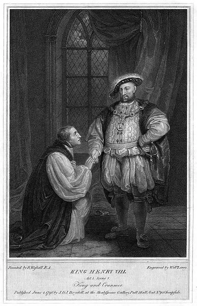 King Henry VIII (1491-1547) and Thomas Cranmer (1489-1556), 1796. Artist: William Satchwell Leney