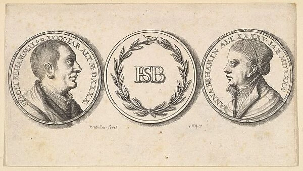 Medallions with portraits of Sebald Beham and Anna Beham, 1647