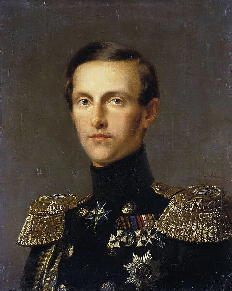 Portrait of Grand Duke Konstantin Nikolayevich of Russia, (1827-1892), c1850. Artist: Franz Kruguer