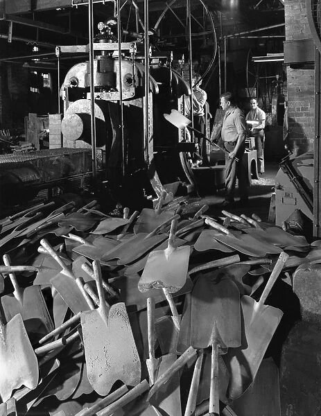 Rolling spade blades, Everlast Tools, Sheffield, South Yorkshire, 1965