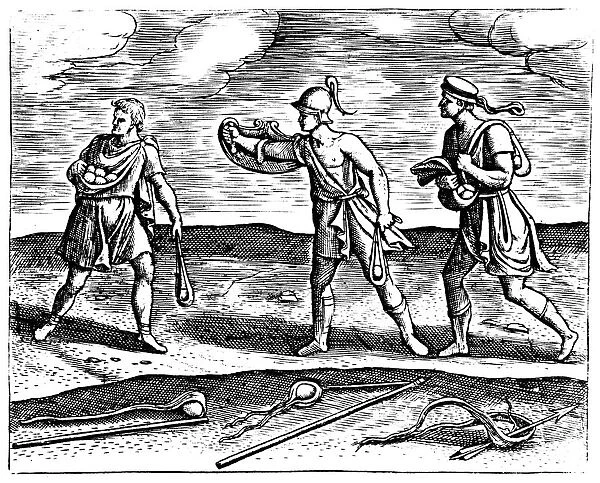Roman soldiers: stone slingers and their equipment, 1605