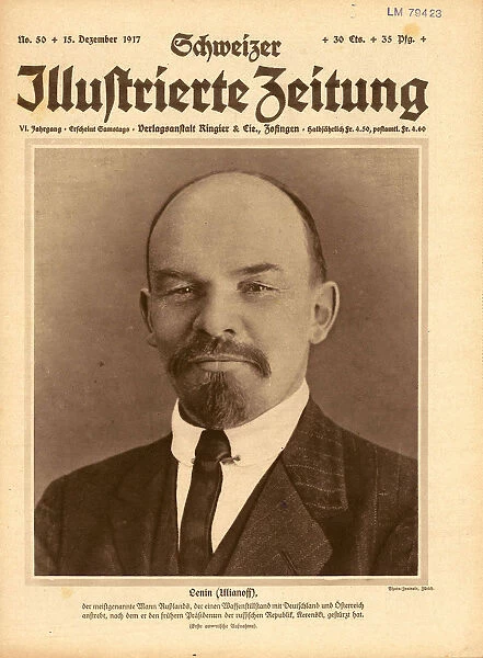 The Schweizer Illustrierte Zeitung with Lenin on the title page of 15 December 1917, 1917