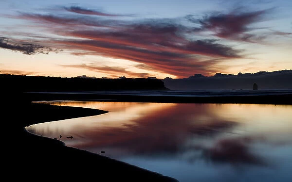 Sunset At Rapahoe Beach On The West Coast; South Island, New Zealand