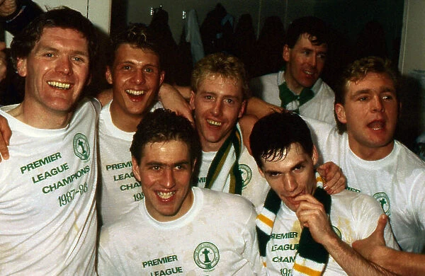 Celtic celebrate becoming League Champions April 1988