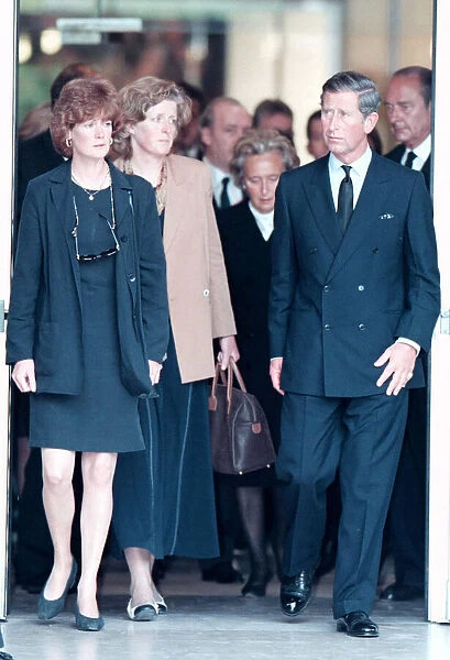 PRINCE CHARLES LEAVES THE HOSPITAL WHERE THE BODY OF HIS WIFE PRINCESS DIANA LAID AFTER