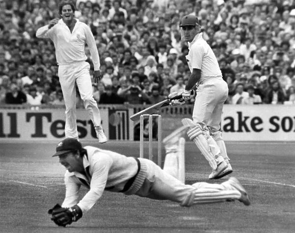 Down and out Rodney Marsh makes a diving catch to end Mike Brearleys short innings