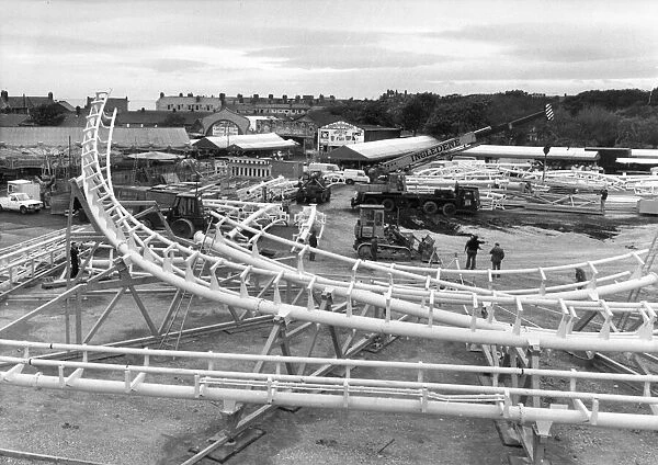 The Spanish City amusement park in Whitley Bay - sections of the new corkscrew