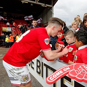 Joe Bryan of Bristol City Greets Young Fans After Championship Match Against Cardiff City