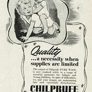 Advert for Chilprufe wool underwear for children 1943