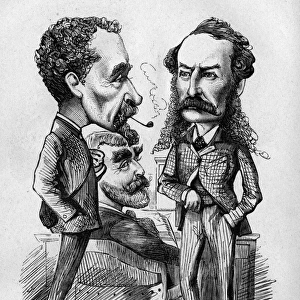 Caricature of Charles Keene, F C Burnand and John Tenniel
