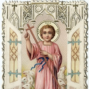 Chromolithograph Devotional Card - Young Jesus