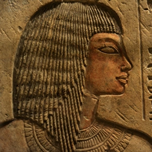 Egypt. Relief with traces of polychromy depicting Riy with h