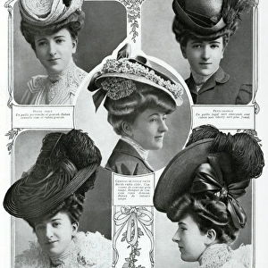 French woman wearing cartwheel hats for Spring 1906