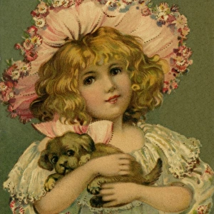 Girl with a puppy