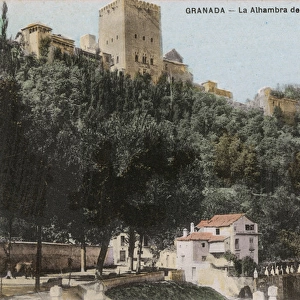 Granada - Alhambra - Spain - from the Paseo de los Tristes