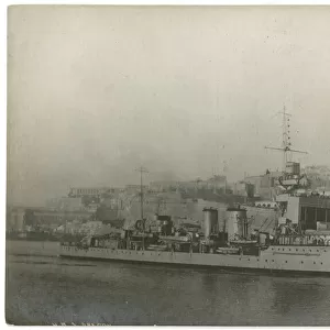 HMS Dragon, British light cruiser, at Malta