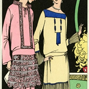 Two ladies in outfits by Philippe et Gaston and Bernard