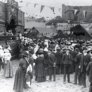 People at the fair, Haverfordwest, South Wales