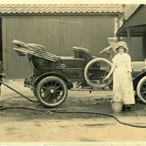 People Washing a C1909 Napier Vintage Car