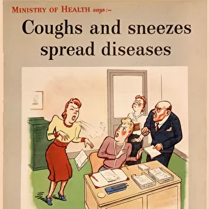 Poster, Coughs and sneezes spread diseases, WW2
