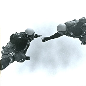 RAF parachutists pouring beer