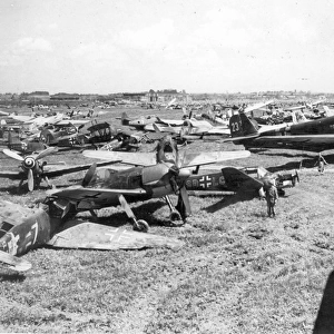 A typical Luftwaffe graveyard in 1945