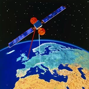 Illustration depicting a communications satellite