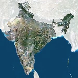 Madhya Pradesh, India, satellite image