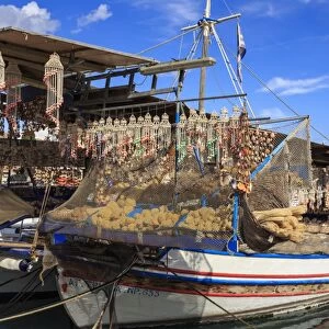 Fishing boats, Old Town harbour, Medieval Rhodes Town, UNESCO World Heritage Site