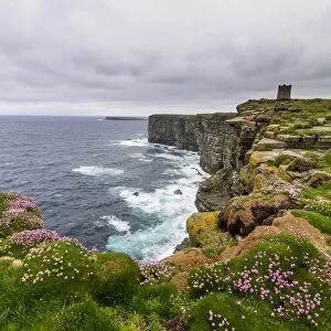 High above the cliffs, the Kitchener Memorial, Orkney Islands, Scotland, United Kingdom